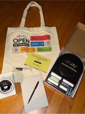 Ebay Open 2026 Swag Bag Dallas On The Road Scale Small Ring Light Joule Notepad